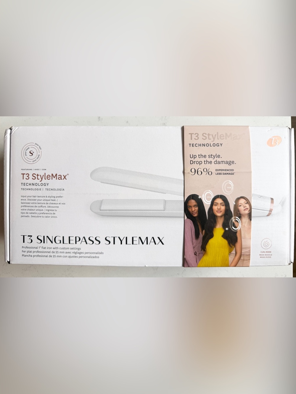 T3 White Hair Straightener - Classic White Finish
